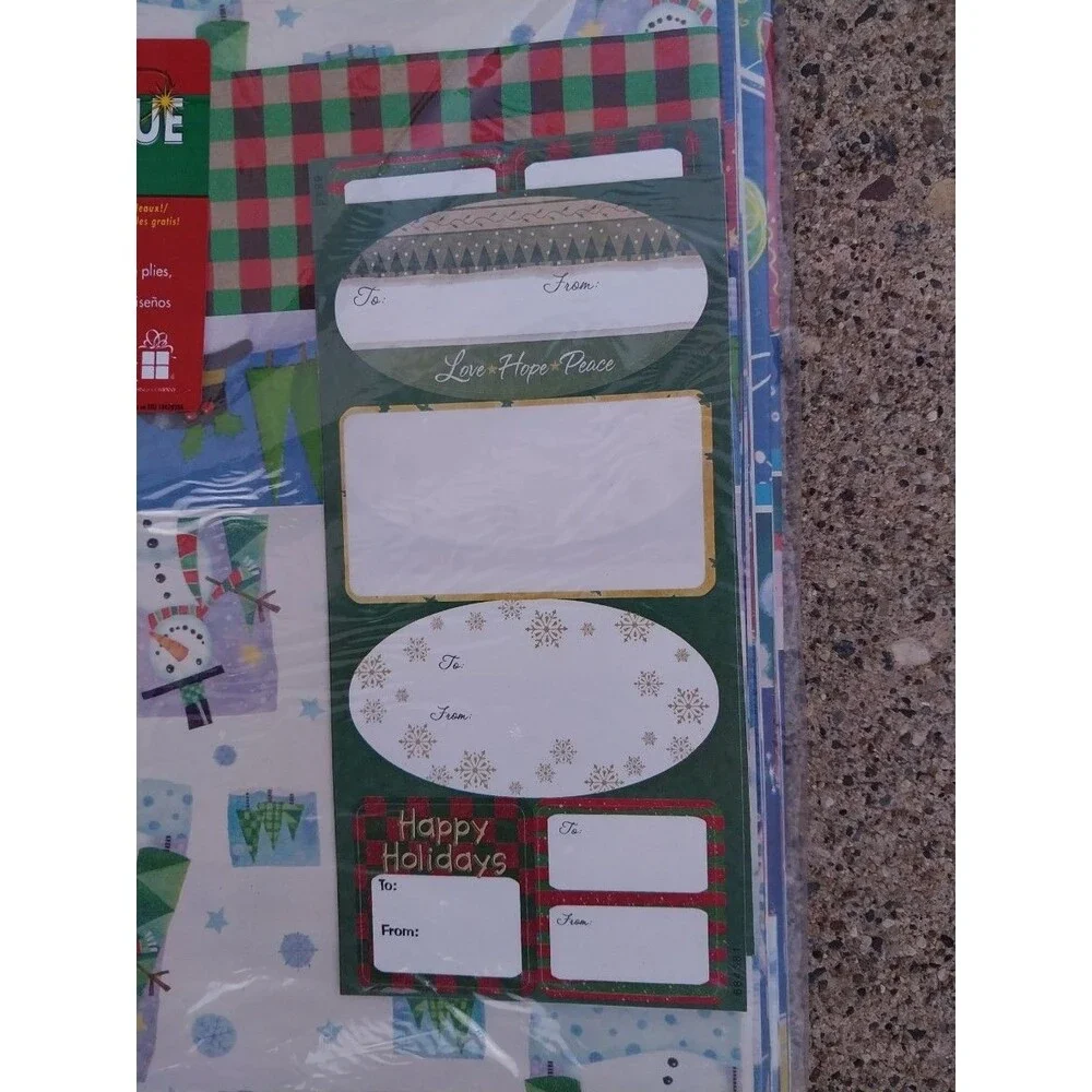Plus Mark Best Value 75 Sq Ft Gift Wrap 12 Sheets 30 X 30 Holiday Gift Tags